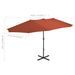 Parasol avec poteau en aluminium 460 x 270 cm Terre cuite - Photo n°8