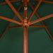 Parasol avec poteau en bois 200 x 300 cm Vert - Photo n°2