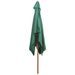 Parasol avec poteau en bois 200 x 300 cm Vert - Photo n°5