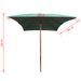 Parasol avec poteau en bois 200 x 300 cm Vert - Photo n°6