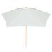 Parasol avec poteau en bois 270 x 270 cm Blanc crème - Photo n°4