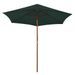 Parasol avec poteau en bois 270 x 270 cm Vert - Photo n°3