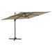 Parasol cantilever à LED Taupe 400x300 cm - Photo n°1