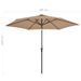 Parasol d'extérieur avec LED et mât en acier 300 cm Taupe - Photo n°7