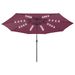Parasol d'extérieur avec LED et mât en métal 400 cm Bordeaux - Photo n°1
