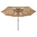 Parasol d'extérieur avec LED et mât en métal 400 cm Taupe - Photo n°1