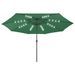 Parasol d'extérieur avec LED et mât en métal 400 cm Vert - Photo n°1