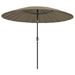 Parasol d'extérieur avec mât en aluminium 270 cm Taupe - Photo n°1
