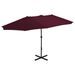 Parasol d'extérieur avec mât en aluminium 460 x 270 cm Bordeaux - Photo n°1