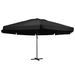 Parasol d'extérieur avec mât en aluminium 600 cm Noir - Photo n°1