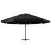 Parasol d'extérieur avec mât en aluminium 600 cm Noir - Photo n°3