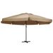Parasol d'extérieur avec mât en aluminium 600 cm Taupe - Photo n°1