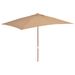 Parasol d'extérieur avec mât en bois 200 x 300 cm Taupe - Photo n°1