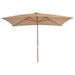 Parasol d'extérieur avec mât en bois 200 x 300 cm Taupe - Photo n°3