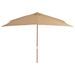 Parasol d'extérieur avec mât en bois 200 x 300 cm Taupe - Photo n°4