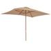 Parasol d'extérieur avec mât en bois 200 x 300 cm Taupe - Photo n°5