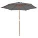 Parasol d'extérieur avec mât en bois 270 cm Anthracite - Photo n°3