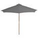 Parasol d'extérieur avec mât en bois 300 cm Anthracite - Photo n°3