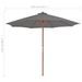 Parasol d'extérieur avec mât en bois 300 cm Anthracite - Photo n°7