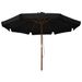 Parasol d'extérieur avec mât en bois 330 cm Noir - Photo n°3