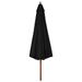 Parasol d'extérieur avec mât en bois 330 cm Noir - Photo n°4