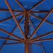 Parasol d'extérieur avec mât en bois 350 cm Bleu - Photo n°3