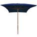 Parasol d'extérieur avec mât en bois Bleu 200x300 cm - Photo n°3