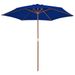 Parasol d'extérieur avec mât en bois Bleu 270 cm - Photo n°3