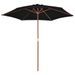 Parasol d'extérieur avec mât en bois Noir 270 cm - Photo n°3