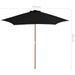 Parasol d'extérieur avec mât en bois Noir 270 cm - Photo n°6