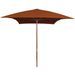 Parasol d'extérieur avec mât en bois Terre cuite 200x300 cm - Photo n°1