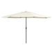 Parasol d'extérieur avec mât en métal 400 cm Blanc sable - Photo n°1