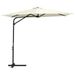 Parasol d'extérieur déporté avec mât en acier 300 cm Blanc sable - Photo n°1