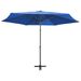 Parasol d'extérieur déporté avec mât en acier 300 cm Bleu azuré - Photo n°4