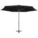 Parasol d'extérieur déporté avec mât en acier 300 cm Noir - Photo n°4