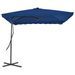 Parasol d'extérieur déporté avec mât en acier Bleu 250x250x230 cm - Photo n°3