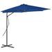 Parasol d'extérieur déporté avec mât en acier Bleu 300x230 cm - Photo n°1