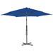 Parasol d'extérieur déporté avec mât en acier Bleu 300x230 cm - Photo n°4