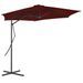 Parasol d'extérieur déporté avec mât en acier Rouge bordeaux 300x230 cm - Photo n°1