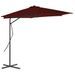 Parasol d'extérieur déporté avec mât en acier Rouge bordeaux 300x230 cm - Photo n°3