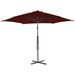 Parasol d'extérieur déporté avec mât en acier Rouge bordeaux 300x230 cm - Photo n°4