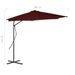 Parasol d'extérieur déporté avec mât en acier Rouge bordeaux 300x230 cm - Photo n°7