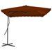 Parasol d'extérieur déporté avec mât en acier Terre cuite 250x250x230cm - Photo n°3