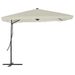 Parasol d'extérieur déporté avec poteau en acier 250 x 250 cm Sable - Photo n°1