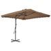 Parasol d'extérieur déporté avec poteau en acier 250 x 250 cm Taupe - Photo n°3