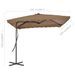 Parasol d'extérieur déporté avec poteau en acier 250 x 250 cm Taupe - Photo n°7