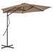 Parasol d'extérieur déporté avec poteau en acier 300 cm Taupe - Photo n°3