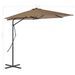 Parasol d'extérieur déporté avec poteau en acier 300 cm Taupe - Photo n°7