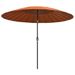 Parasol d'extérieur et mât avec aluminium 270 cm Terre cuite - Photo n°1