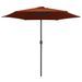 Parasol d'extérieur et mât en aluminium 270x246 cm Terre cuite - Photo n°3